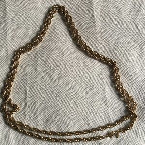 Sarah Coventry ? made in Canada very long gold tone metal chain necklace marked